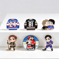 6PCS Heated Rivalry ROZANOV HOLLANDER Enamel Brooch Cute Cartoon Badge Backpack Clothing Lapel Pin Decor Gift for Fans Friends