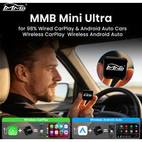 MMB Mini Ultra Wired to Wireless CarPlay Adapter Android Auto dongle 2in1 Plug&Play for VW Haval Audi Kia Porsche Lexus 98% Cars
