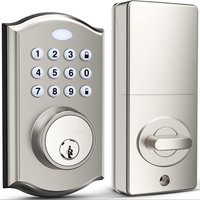 Keyless Entry Door Lock - Electronic Door Lock with Keypad, Smart Latch Lock with Automatic Lock, Safe Waterproof Smart Lock 19L