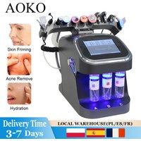 AOKO 10 en 1 Appareil de soin du visage à ultrasons, machine à bulles d'hydrogène et d'oxygène, nettoyage en profondeur du visage, élimination de l'acné, des points noirs, resserrement de la peau,