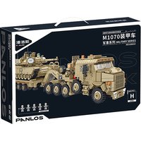 PANLOS 628015 Military M1070 Armored Vehicle Bricks MOC Tank Transporter Car Building Blocks Model Toys for Boys Christmas Gift