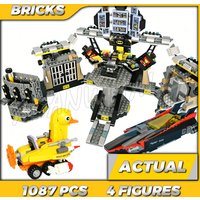 1087pcs Super Fighter Cave Break-In Duckmobile Boat Transformation Chamber 10636 Building Kits Toys Compatible With Model
