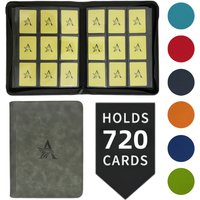9 Pocket Premium Zip Trading Card Binder, 720 Double Sided Pocket PU Collection Binder, Card Folder for MTG, TCG, Sports Cards