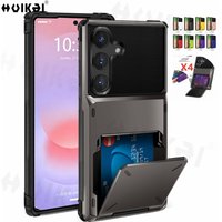 For Samsung Galaxy A37 Samsung A57 A56 A36 A26 A17 Card Holder Case Heavy Duty Wallet Hidden Flip Slot Protective Phone Cover
