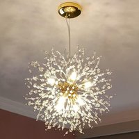 JOYINLED Modern Sputnik Firework Crystal Pendant Lighting 8-Light Gold Chandelier for Dining Room Living Room Bedroom Restaurant
