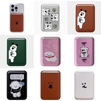 Cute Dog Cartoon Magnetic Phone Back Card Holder Case Cover For ID Card Bank Card For iPhone 15 14 For Magsafe Wallet Slot Bag