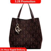CH Women's Handbag Large Capacity Women's Simple Daily Commute Versatile Solid Color Letter Printed Design Shoulder Bag