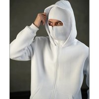 AliExpress Men women Balaclava Y2K Gothic Harajuku Autumn windproof winter keep warm double hooded sweatshirt men's mask zipper sportswear