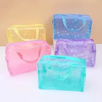 5PCs transparent toiletry packaging travel cosmetic bag waterproof travel bagtoiletry bag portable travel business beachbag