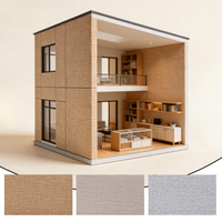 5pcs 20*30cm Miniature Linen Patterned Self-Adhesive Wallpaper DIY Architectural Dollhouse Sticker Decoration Brick Materials