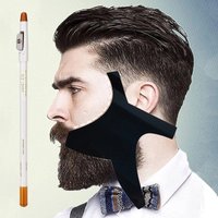 Beard Lineup Guide Template Kit White Pencil Shaper Edging Comb Professional Barber Beard Shaping Tool Styling Accessories