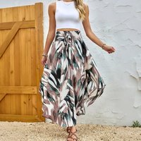 Summer Women Lace Midi Skirt Ruffles Bandage Vintage Split Beach Plus Sizes Casual Elegant Party Fashion Loose Skirts