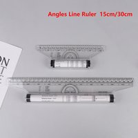 New Angles Line Ruler 15cm 30cm Multi-Function Drawing Tool Metric Rolling Ruler Clear Parallel Rolling Ruler