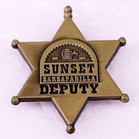 Game Vintage Enamel Pin Brooch Hexagonal Star Badge