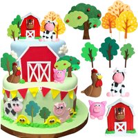 Farm Animals Cake Decoration Farm Animal Birthday Cake Topper Cow Cake Decoration for Animal Baby Shower Birthday Party