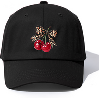 1pc BOW CHERRY Print Baseball Cap for Adults,Minimalist Retro Style Casual Soft Adjustable Dad Hat,Perfect As Gift