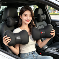 Audi Car Seat Soft Headrest Silk Wadding Lumbar Pillow For Audi Sline A1 A2 A3 A4 A5 A6 A7 A8 B9 B6 C6 C7 Q2 Q3 Q4 Q5 Q6 Q7 Q8