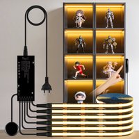 Ruban LED COB noir dimmable 3000K 4000K pour éclairage sous armoire, compatible bois, placard, bibliothèque, garde-robe, lampe murale acoustique