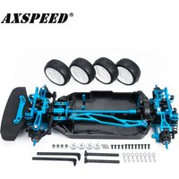AXSPEED Metal&Plastic Chassis Frame Body Shell Assembled Set for Tamiya TT02 1/10 RC Model Car Upgrade Accessories