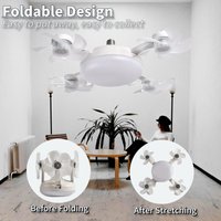 Screw in Ceiling Fan with Remote Control Light Bulb Dimmable 3 Color Temperatures & 3 Wind Speeds for Bedroom, Kitchen (4 Head)