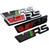 Metal RS Logo Emblem Car VRS Letters Front Grille Rear Trunk Emblem Badge Sticker Accessories