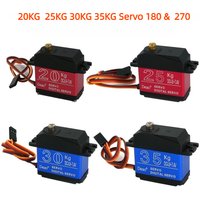 High torque digital servo waterproof 20KG 25KG 30KG 35KG servo 180 degrees 270 degrees metal gear 25T RC truck mechanical arm