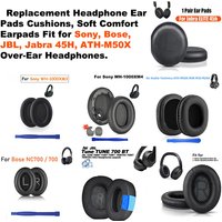 Soft Protein Leather Ear Pads for Sony WH-1000XM3/XM4, Bose NC700, JBL 700BT, Jabra 45h & ATH-M50X – Cushions