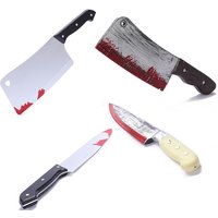 30cm Faked Bloody Sharp Knife for Halloween DIY Cosplay Props Decor Simulation Plastic Kitchen Knife halloween Party Supplies