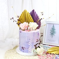 New 2/4pcs Gold Palm Spear Cake Toppers Decorations Happy Birthday Cake Decor Supplies Baking Dessert Table Party Decor Props