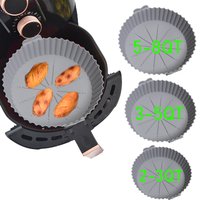 Air Fryer Silicone Liners Round 7/8/9 inch Air Fryer Silicone Pot Reusable Food Grade Silicone Airfryer Liners Baking Basket
