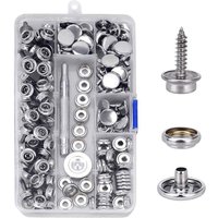 150 PCS Canvas Snap Kit Tool, Fasten Button Metal Screws Snaps Marine Grade 3/8" Socket Boat Canvas Snaps with 2 Setting Tool