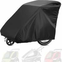 Bicycle Trailer Cover Black Silver Coated Oxford Cloth Trailer Rain Cover Dust Protective Cover Bicycle Protective Cover