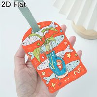 Luggage Tag, Cute Cartoon Fish & Plant Pattern Travel Suitcase Baggage Identifier Name Tag for Luggage Bags Accessories