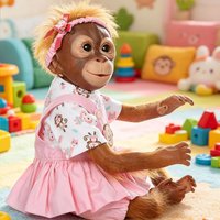 Real Looking Monkey Dolls 20 inch 50cm Realistic Soft Vinyl Silicone Handmade Lifelike Newborn Reborn Monkey Dolls girls