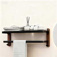 Walnut bathroom towel rack, high-end bath towel storage rack, bathroom shelf, bathroom pendant