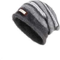 Curled Knitted Beanies Caps for Women Winter Warm Ear Protection Hats Unisex Skullies Cap Outdoor Ski Coldproof Pullover Hat