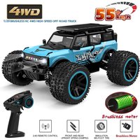 1:20 4WD RC Car 55KM/H With LED Professional Off-Road Racing Brushless 2.4G Remote Control Cars High Speed Drift Monster Truck