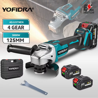 YOFIDRA 125mm Borstelloze Haakse Slijper 4 Versnellingen Draadloze Slijpmachine Snijden Houtbewerking Voor Makita 18 V-21 V batterij Pin