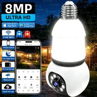 8MP E27 Bulb Lamp Camera LED Bulb Smart IP Surveillance Two-way Audio AI Auto Detect Wireless Surveillance Cameras WIFI Camera