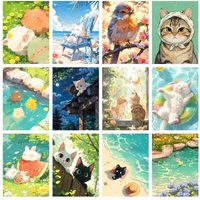 Cute Animal Cat Cartoon Pig Diamond Painting Kit Square Round Diamond 5D DIY Mosaic Handmade Art Unique Gift Crafts Home Decor
