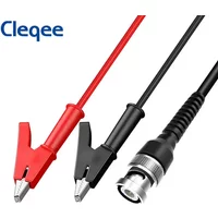 Cleqee P1003 BNC Q9 Male Plug To Dual Alligator Clip Coaxial Cable DIY Crocodile Clamp Test Lead For Electronics Testing