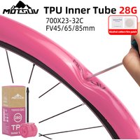AliExpress MOTSUV 1Pc 28g Pink Bike TPU Inner Tube 700CX23 25 28 30 32 Road Bicycle TPU Material Tire French Valve