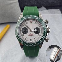 New 39mm VK64 Customized Logo Watch Men's High Quality Stainless Steel Watch Rubber Strap VK64 Movement Watch