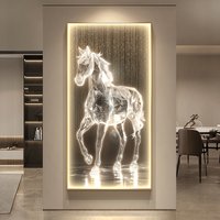 Luxury LED Wall Lamps For Corridor Foyer Living Room Home Decoration Lustre Modern Horse Hanging Painting Lighting Mural Lights