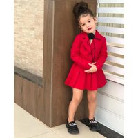 Winter Children Girl's Coat +Skirt Long Sleeve Jacket And Miniskirt 2 Pcs Set Girl's Clothes Dress For 3 4 5 6 7 8 Year