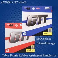 ANDRO GTT 40/45 Tischtennis-Gummi, adstringente Pickel in schneller Angriff und Schlaufe, MAX-Schwamm, Ping-Pong-Gummi, interne Energie