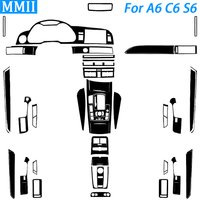 For Audi A6 C6 S6 2007-2015 Piano Black Gear Shift Air Outlet Speedometer Steering Wheel Window Lift Suit Car Interior Sticker