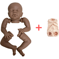 16 Inches Black Skin Vinyl Reborn Baby Doll Kit Zendric Unpainted Unassembled Doll Kit Handmade DIY Toy For Girls Gift