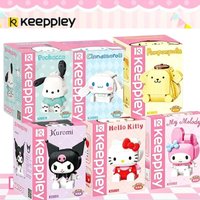 Official Keeppley Sanrio Hello Kitty Kuromi My Melody Cinnamoroll Pochacco Pompompurin Building Blocks Collectible Desk Decor Gi