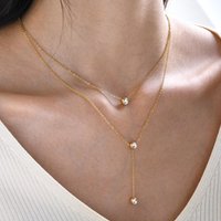 Dainty Layered Stacked Chokers Necklaces For Women,Gold Plated Cable Chain Necklace AAA CZ Stone,Bling Streetwear Collar Jewelry
